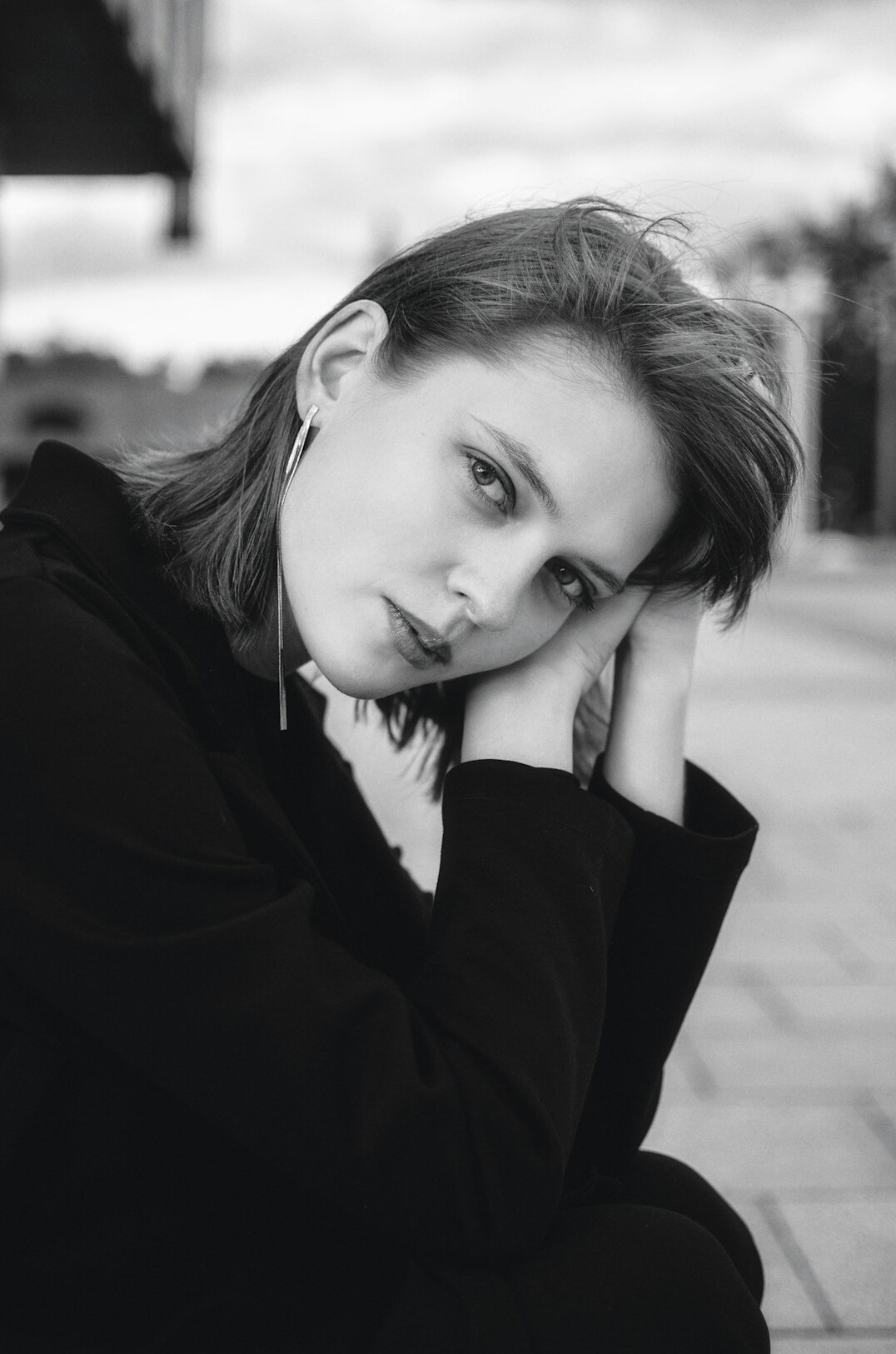 Studio portrait of a Swiss woman editor with short hair